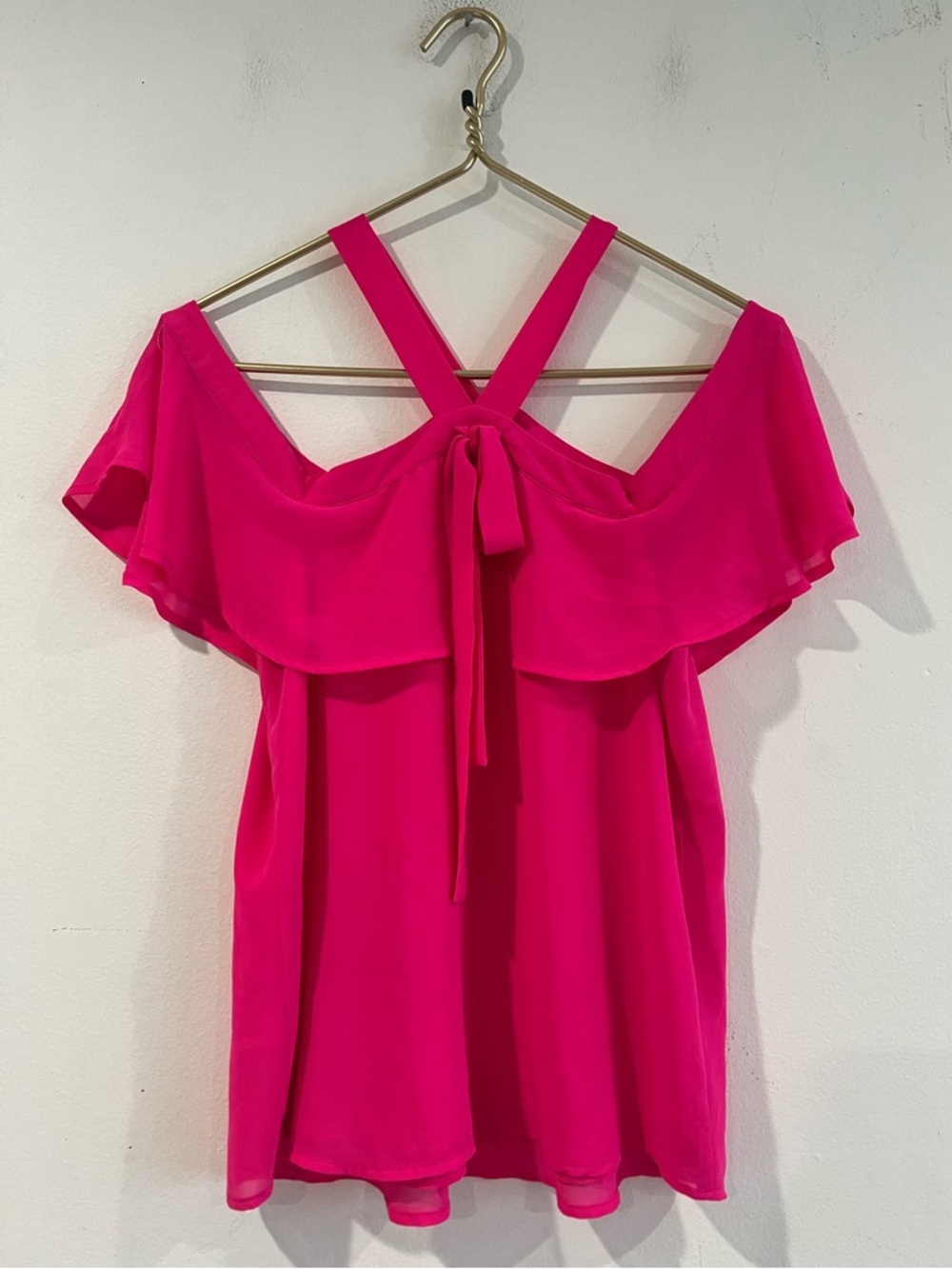 Naked Zebra Hot Pink Off-Shoulder Top